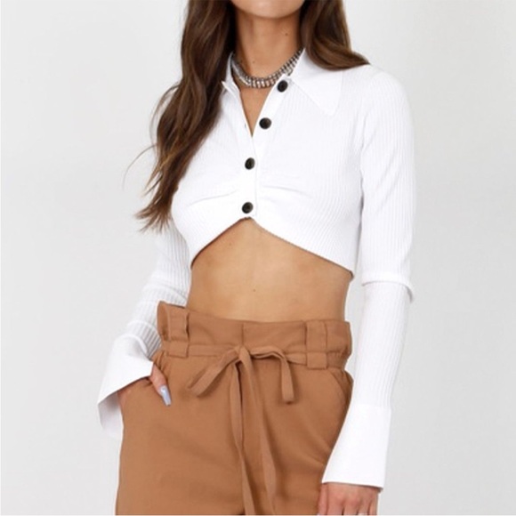 A.L.C. White Ribbed button down - Picture 3 of 4